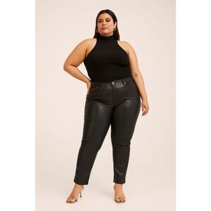 NWT GOOD AMERICAN Good Legs Black Snakeskin Pants Trousers  Women's Plus Size 24